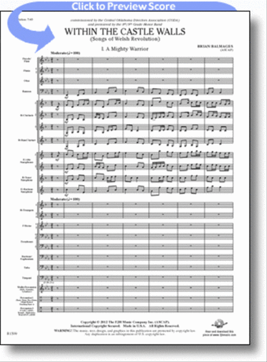 Within the Castle Walls Concert Band scores gallery preview page 1