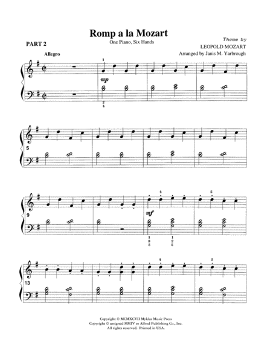 Romp a la Mozart Small Ensemble scores gallery preview page 3