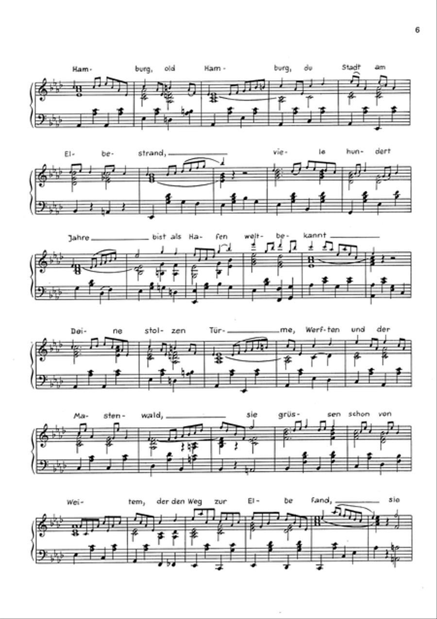 Hamburg Mein Hafen Piano, Vocal scores gallery preview page 4