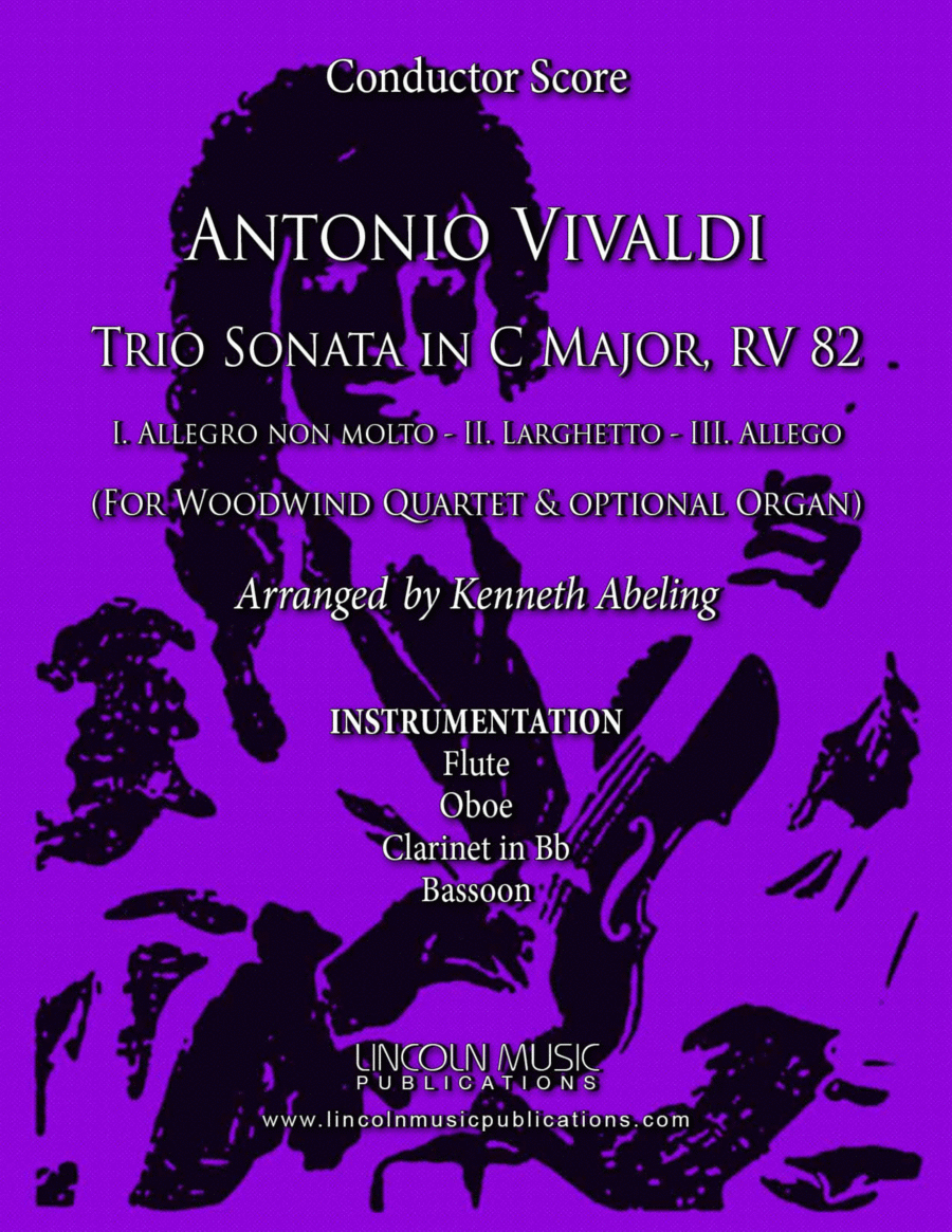 Vivaldi - Trio Sonata in C Major, RV 82 (for Woodwind Quartet and Optional Organ) Woodwind Quartet scores gallery preview page 1