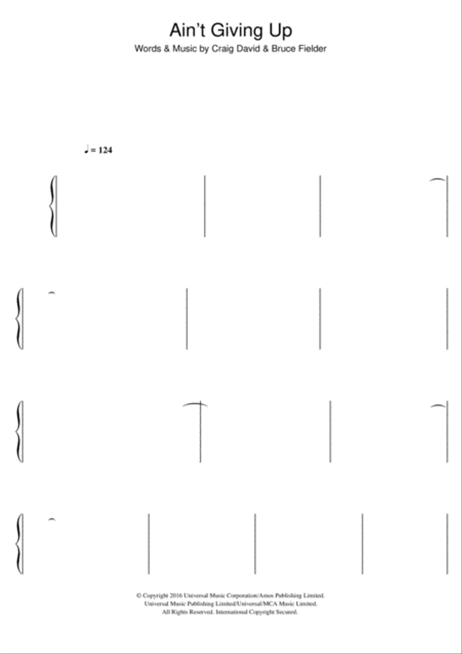 Ain't Giving Up (featuring Sigala) Easy Piano scores gallery preview page 1