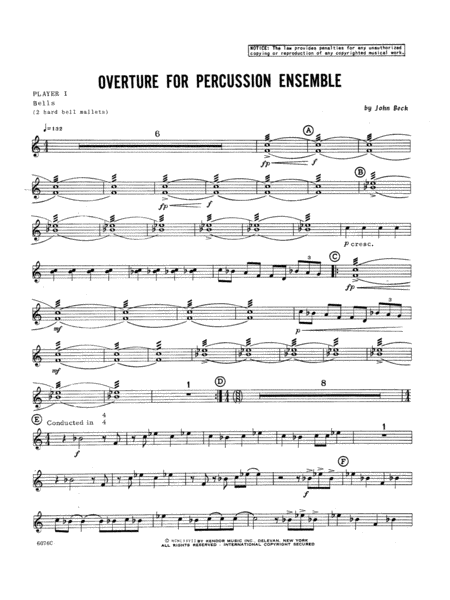 Overture For Percussion Ensemble - Percussion 1