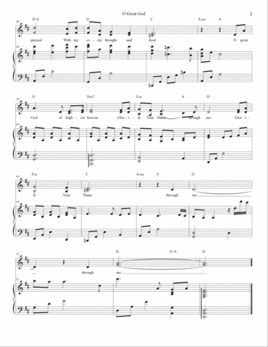 O Great God Piano, Vocal, Guitar scores gallery preview page 3
