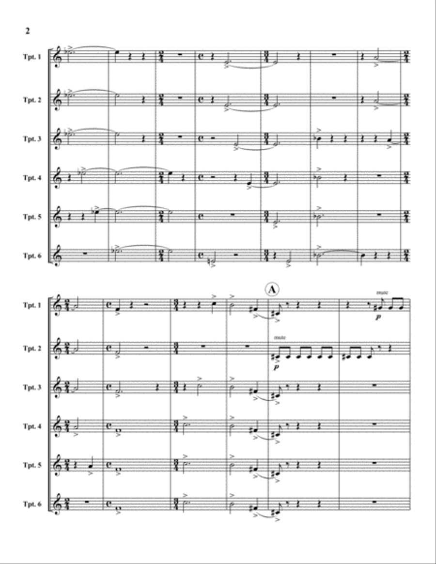 Music for Six Trumpets Large Ensemble scores gallery preview page 2