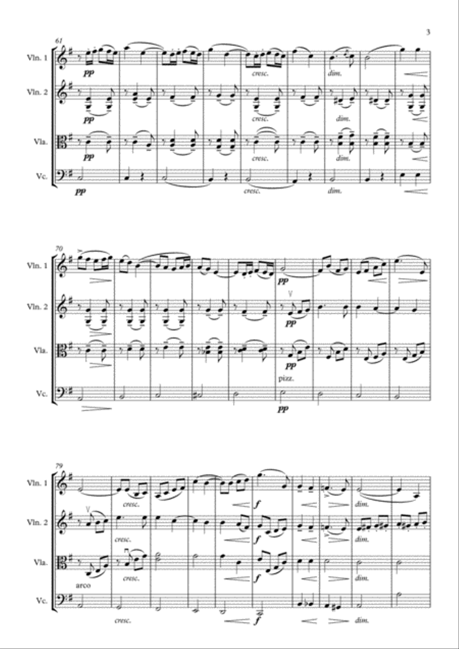 Elgar: Chanson de Matin - String Quartet String Quartet scores gallery preview page 3