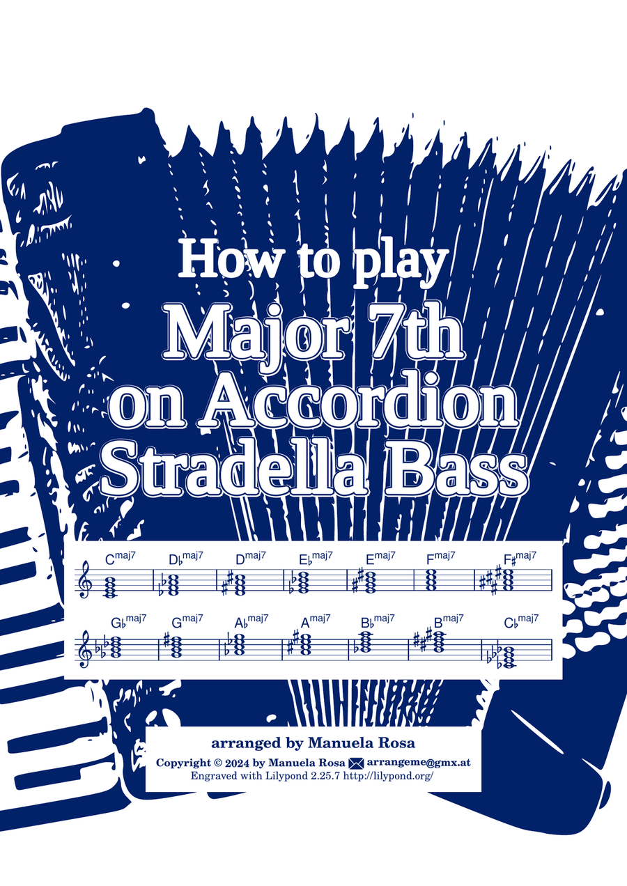 Jazz Chords on Accordion Bass: Maj7 Chords (landscape bass layout) Accordion scores gallery preview page 1