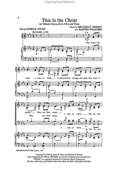 This Is the Christ - SATB by Michael F. Moody Choir - Sheet Music