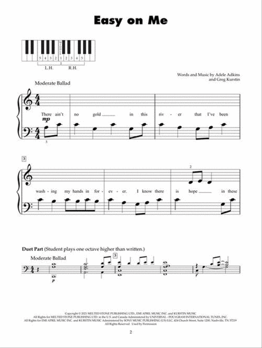 Hit Songs for Five-Finger Piano Piano scores gallery preview page 4