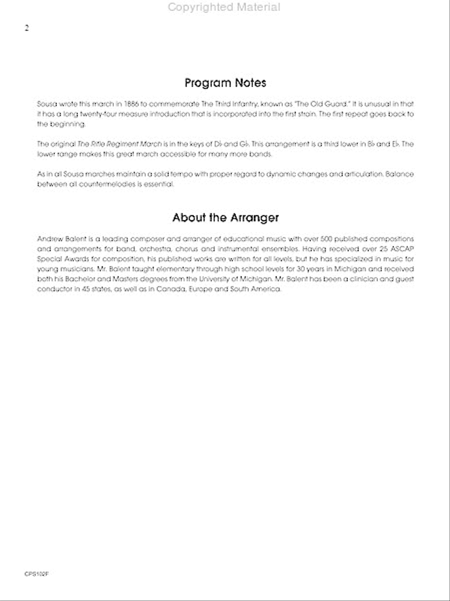 Rifle Regiment Rifle Regiment Concert Band scores gallery preview page 3