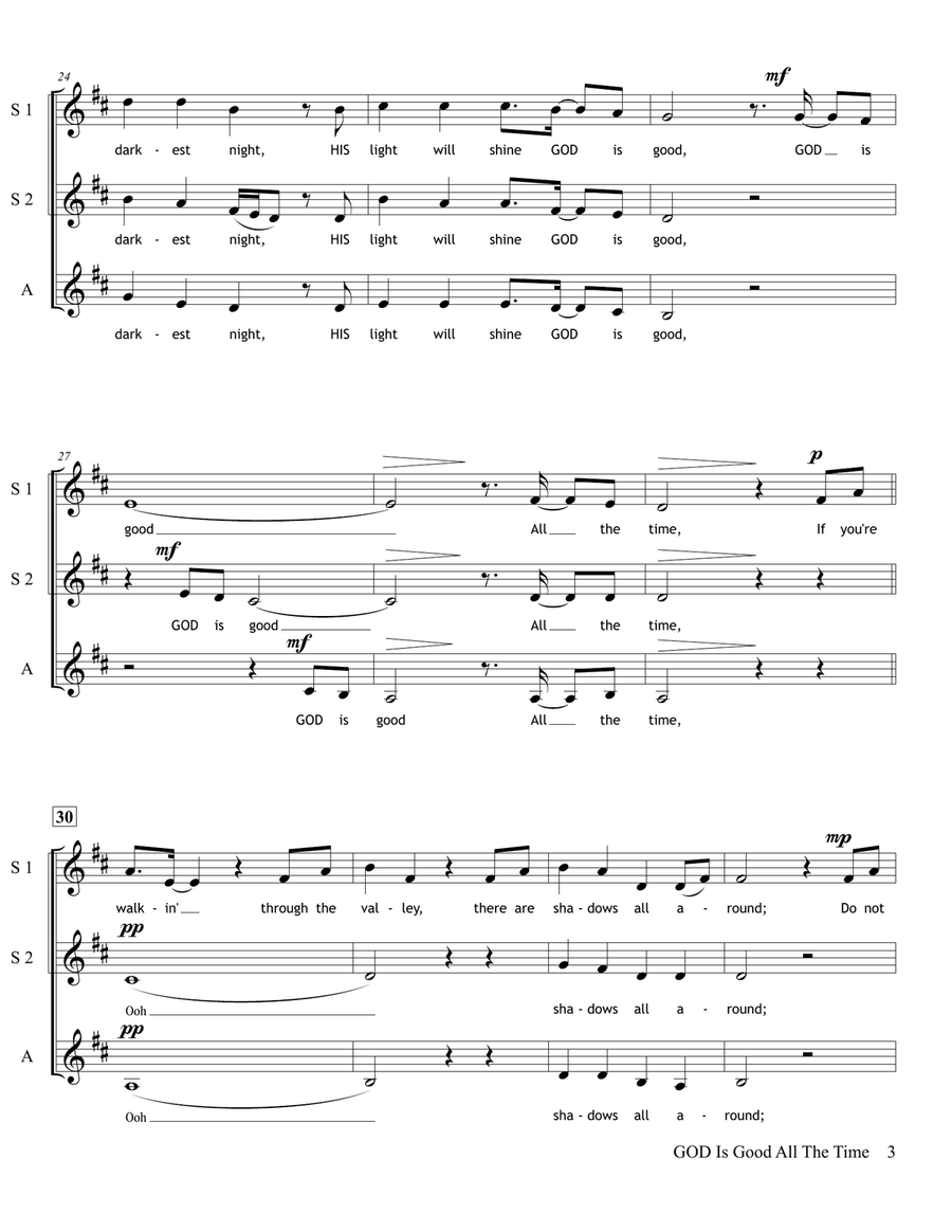 God Is Good All The Time God Is Good All The Time SSA scores gallery preview page 4