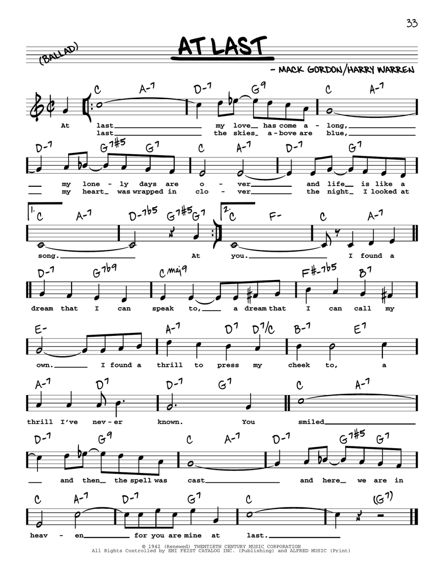 At Last (High Voice) At Last (High Voice) High Voice scores gallery preview page 1