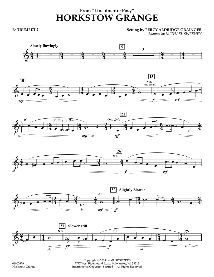 Horkstow Grange - Bb Trumpet 2 Concert Band scores gallery preview page 1