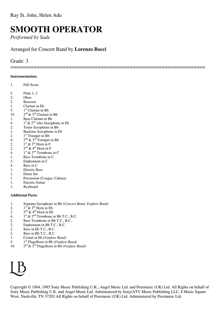 Smooth Operator Concert Band scores gallery preview page 2