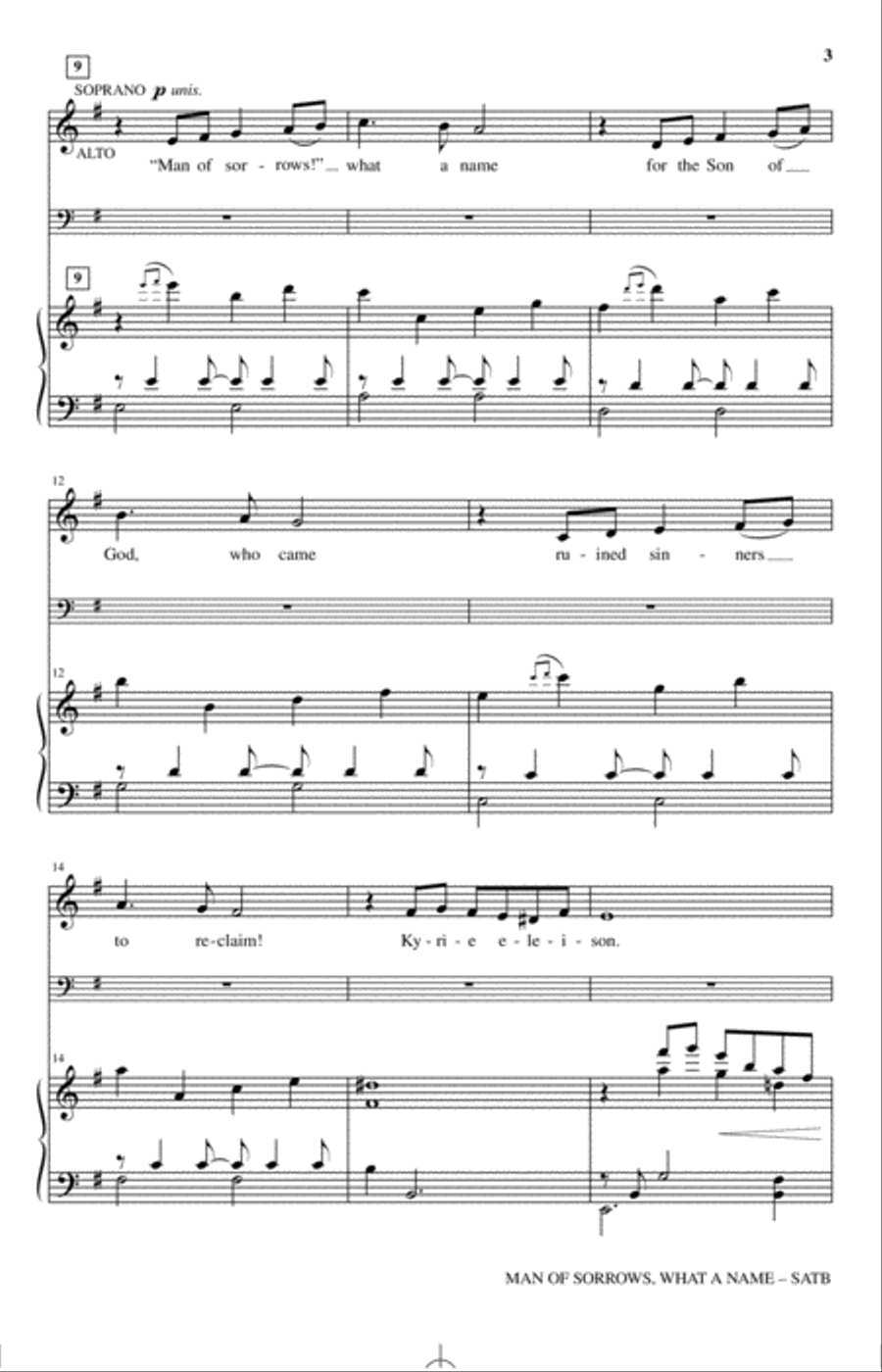 Man Of Sorrows, What A Name Choir scores gallery preview page 2