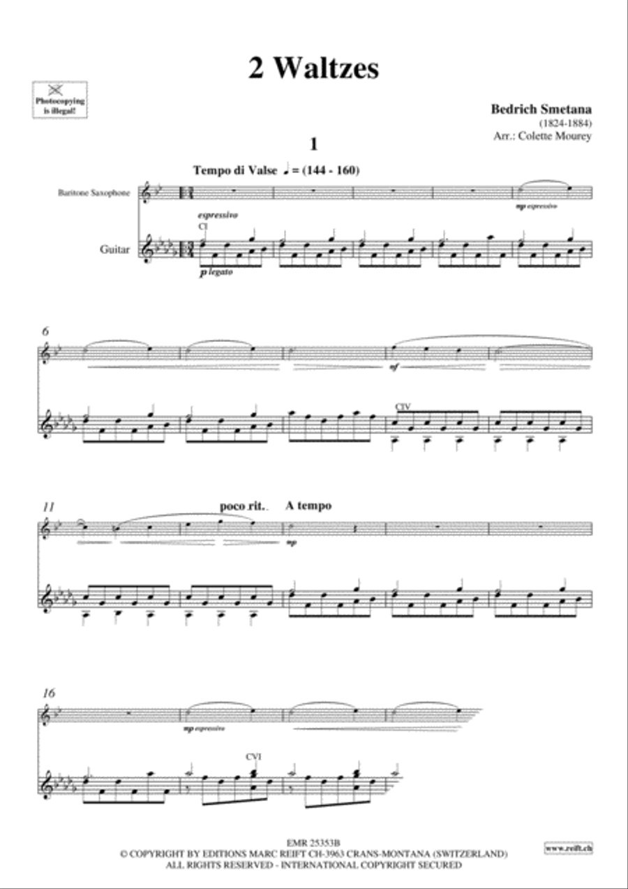 2 Waltzes Baritone Saxophone scores gallery preview page 3