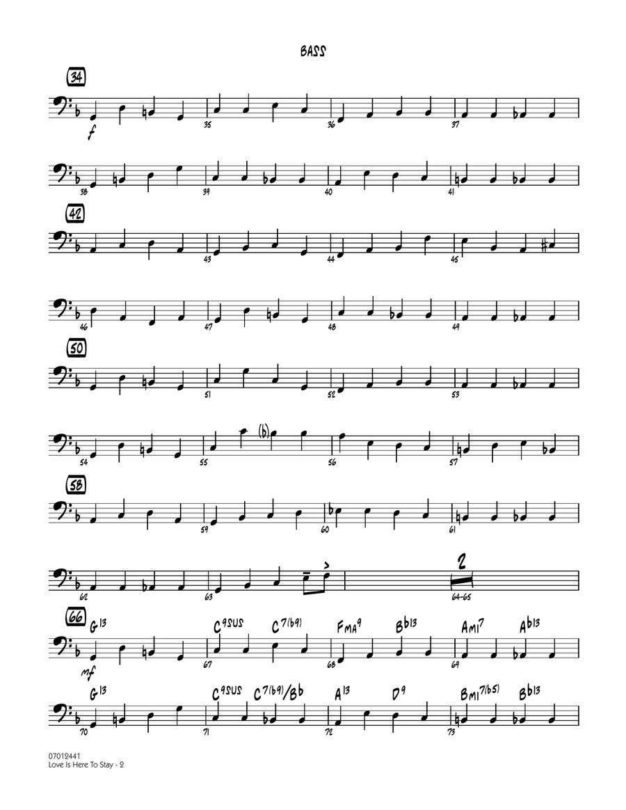 Love Is Here to Stay - Bass Jazz Ensemble scores gallery preview page 2