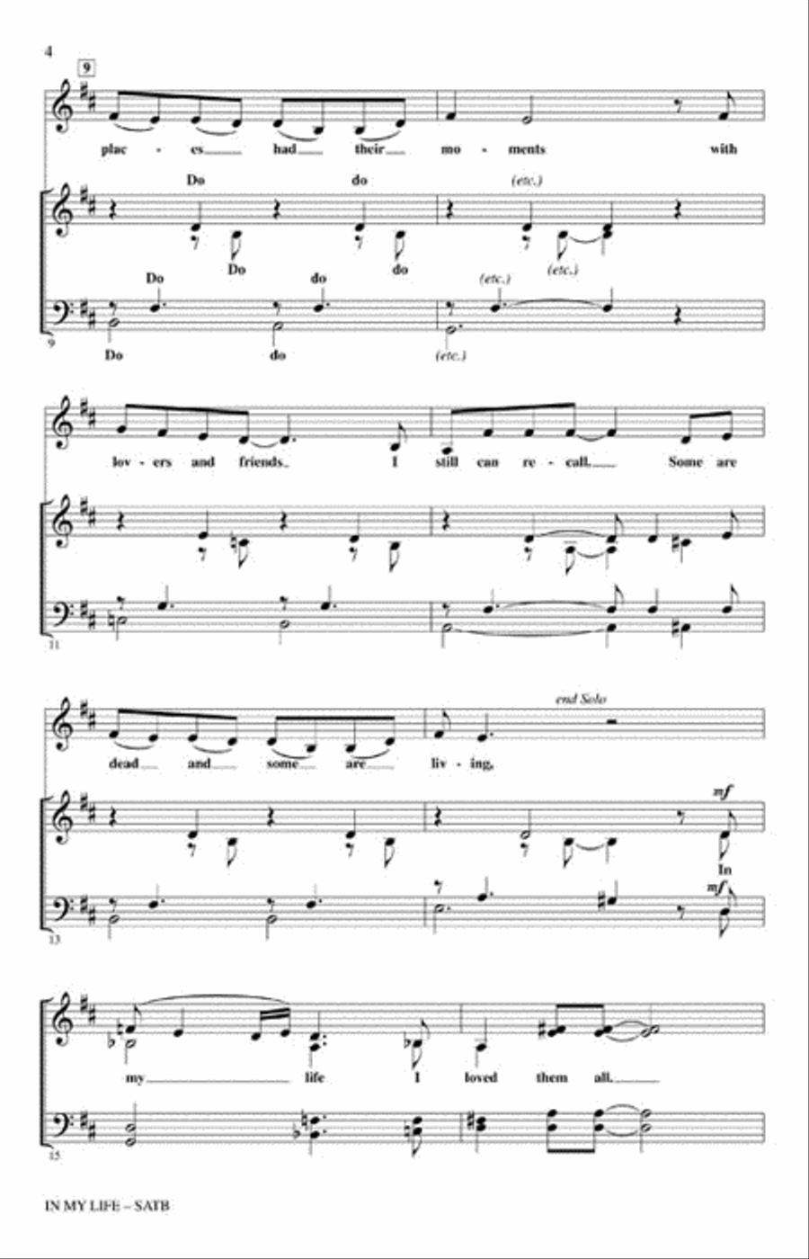In My Life 4-Part scores gallery preview page 3