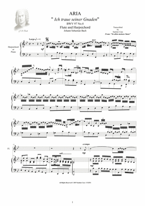 Bach - Aria (Ich traue seiner Gnaden) BWV 97 No.4 for Flute and Harpsichord