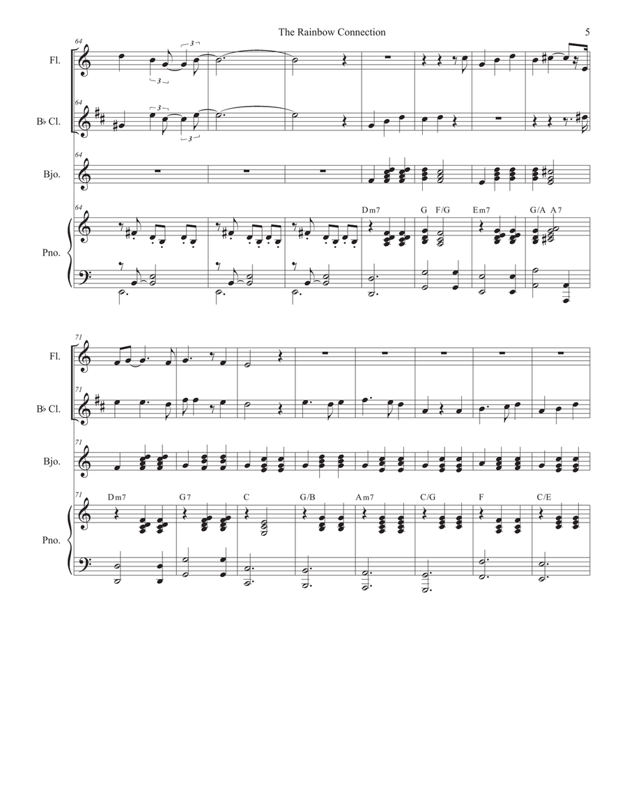 The Rainbow Connection Woodwind Duet scores gallery preview page 5