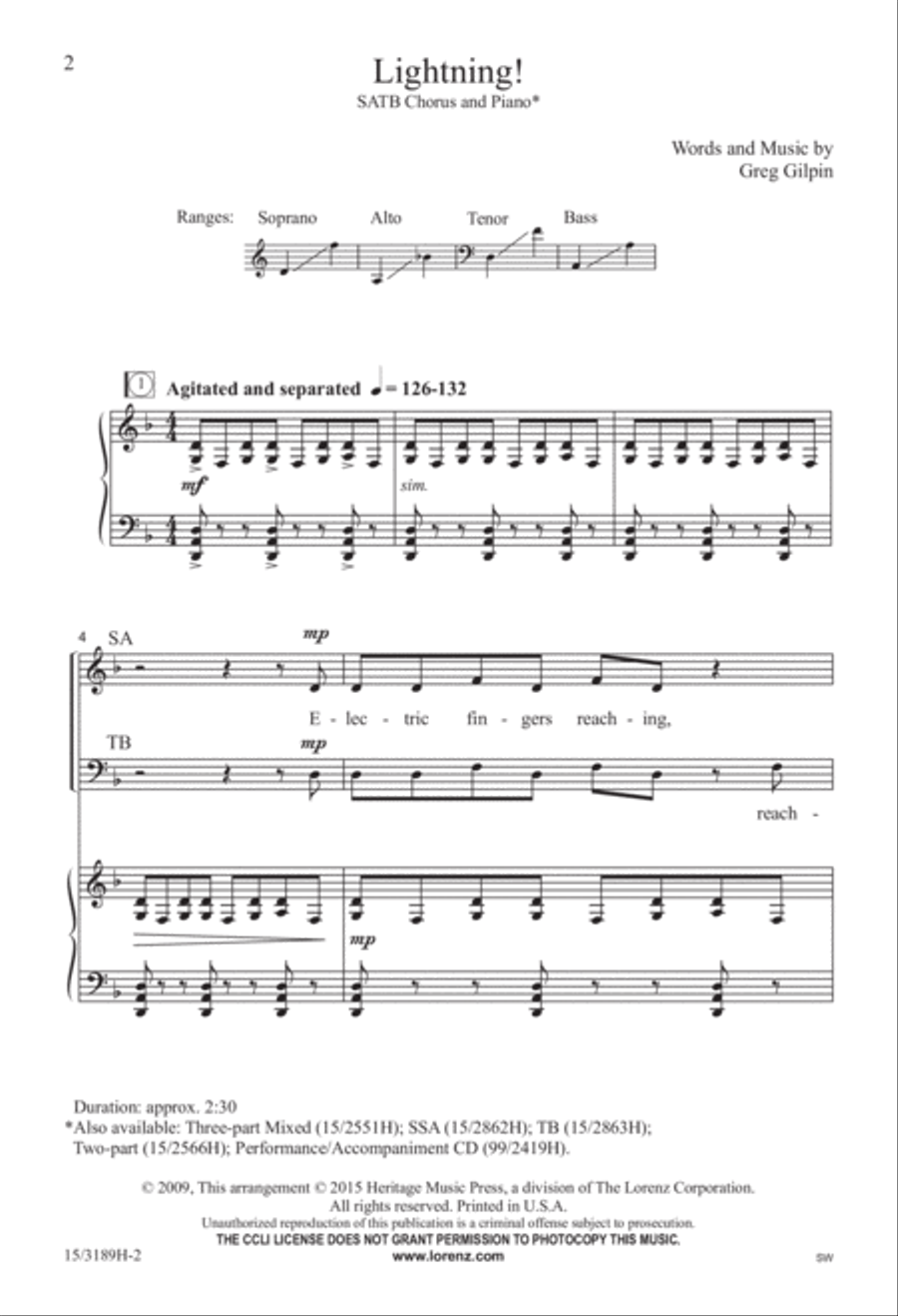 Lightning! 4-Part scores gallery preview page 2