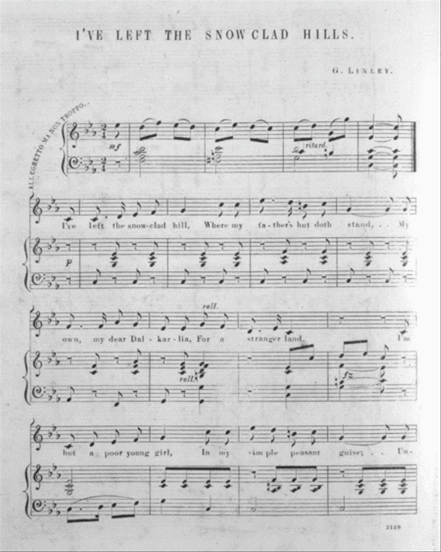 I've Left the Snow-Clad Hills Voice scores gallery preview page 2