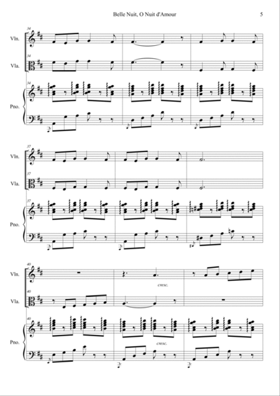 Belle Nuit o nuit d'amour Viola scores gallery preview page 5