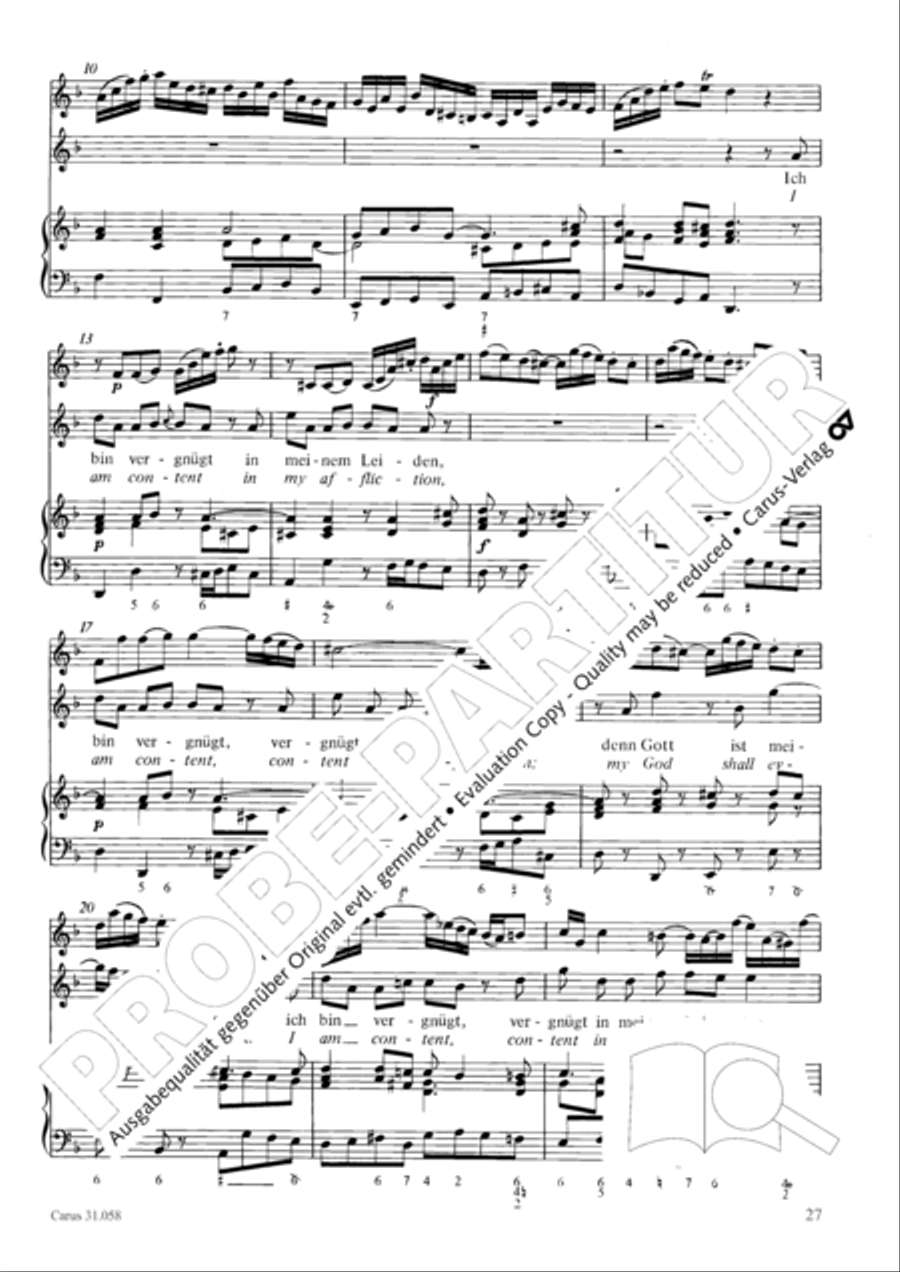 O God, what glut of care and pain (Ach Gott, wie manches Herzeleid) Orchestra scores gallery preview page 28