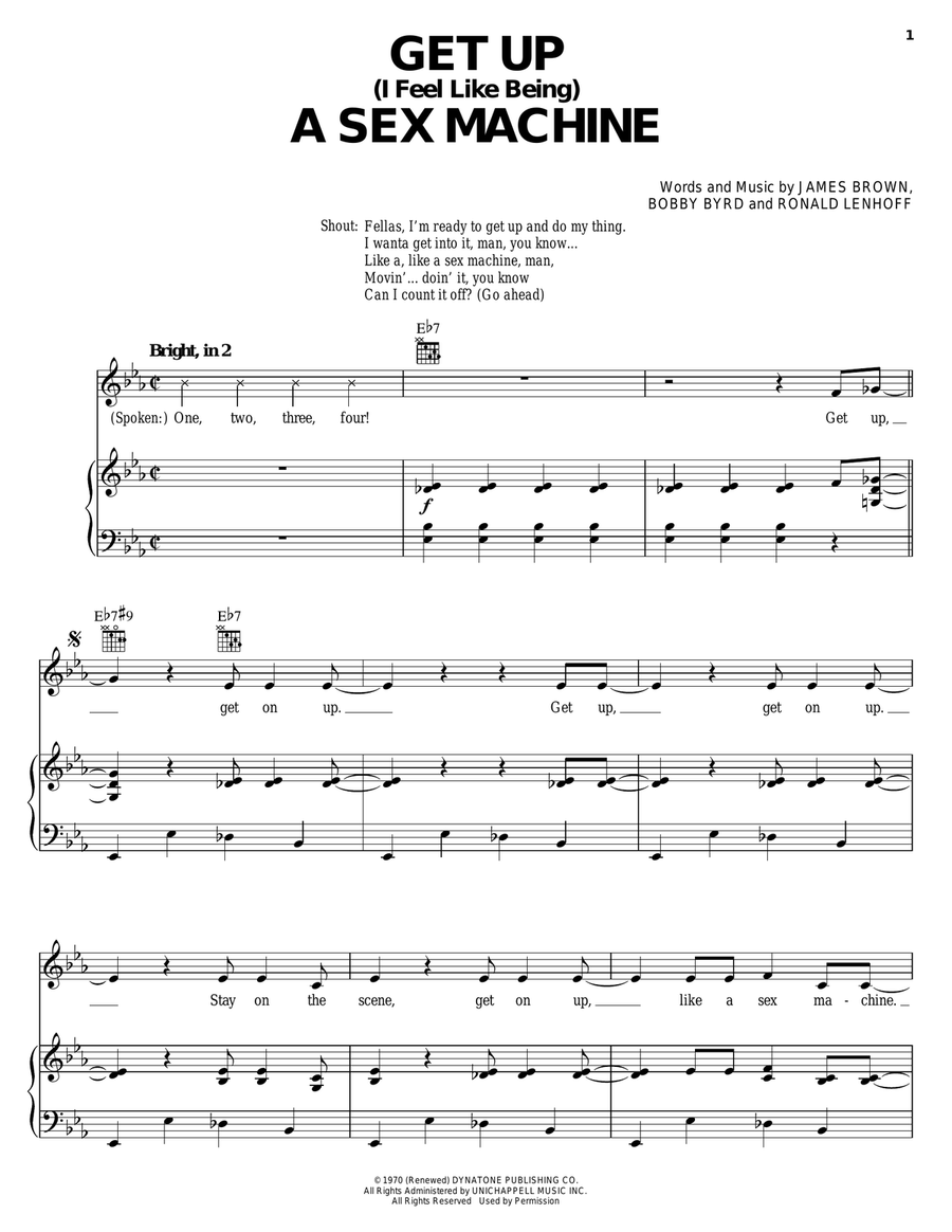 Get Up (I Feel Like Being) A Sex Machine Acoustic Guitar scores gallery preview page 1