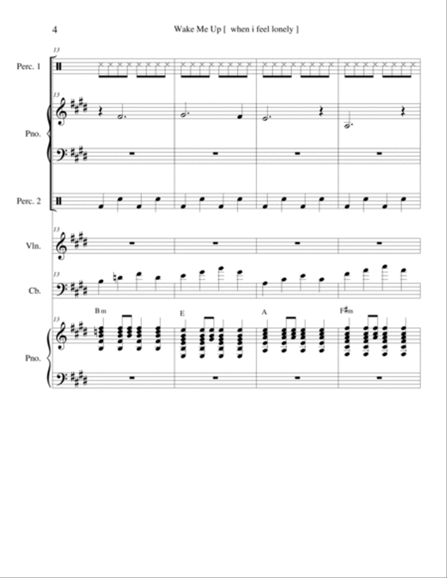 Wake Me Up [ when you feel lonely ] School and Community scores gallery preview page 4