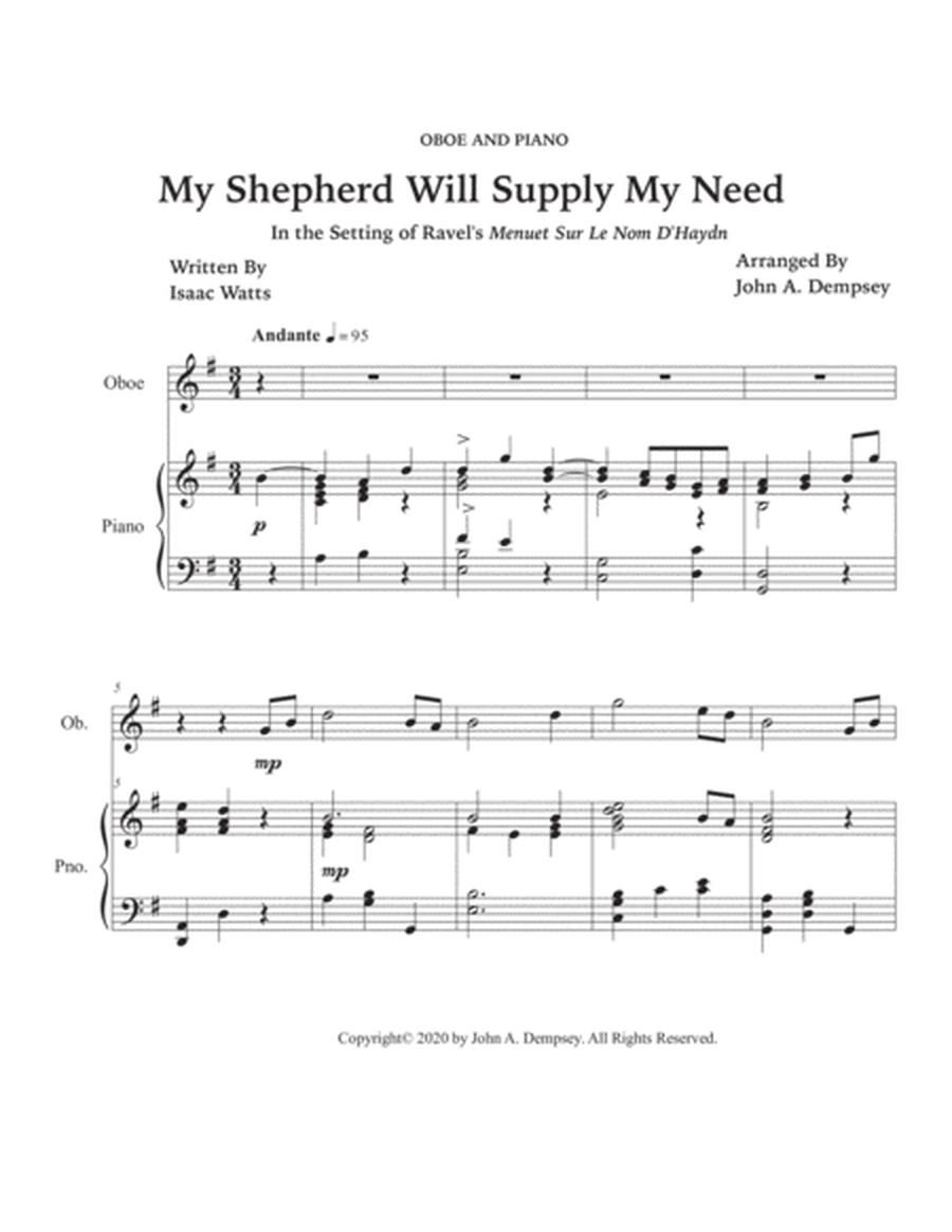My Shepherd Will Supply My Need (Psalm 23): Oboe and Piano image number null