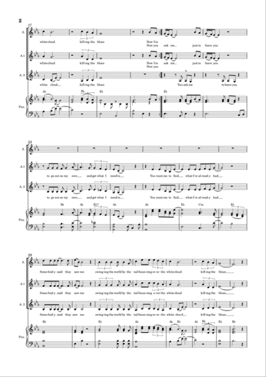 Killing The Blues Killing The Blues Women's Choir scores gallery preview page 3