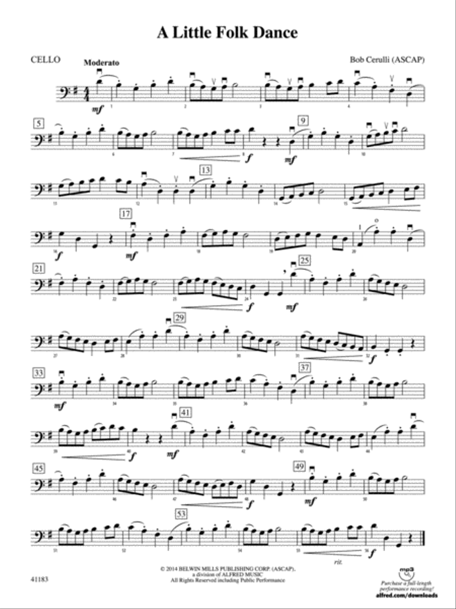 A Little Folk Dance: Cello String Orchestra scores gallery preview page 1