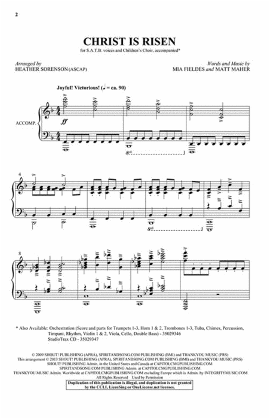 Christ Is Risen Christ Is Risen 4-Part scores gallery preview page 2
