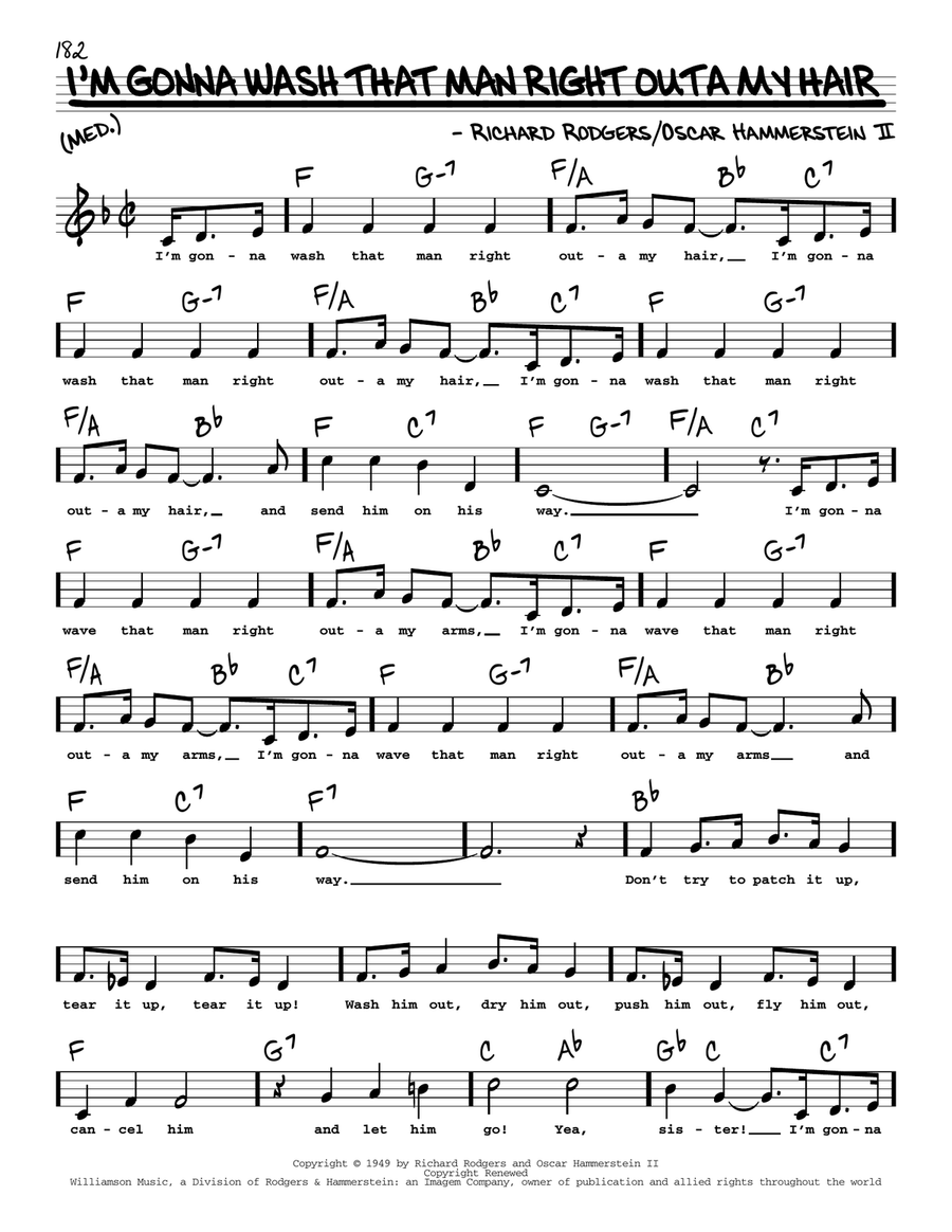 I'm Gonna Wash That Man Right Outa My Hair (High Voice) (from South Pacific) High Voice scores gallery preview page 1