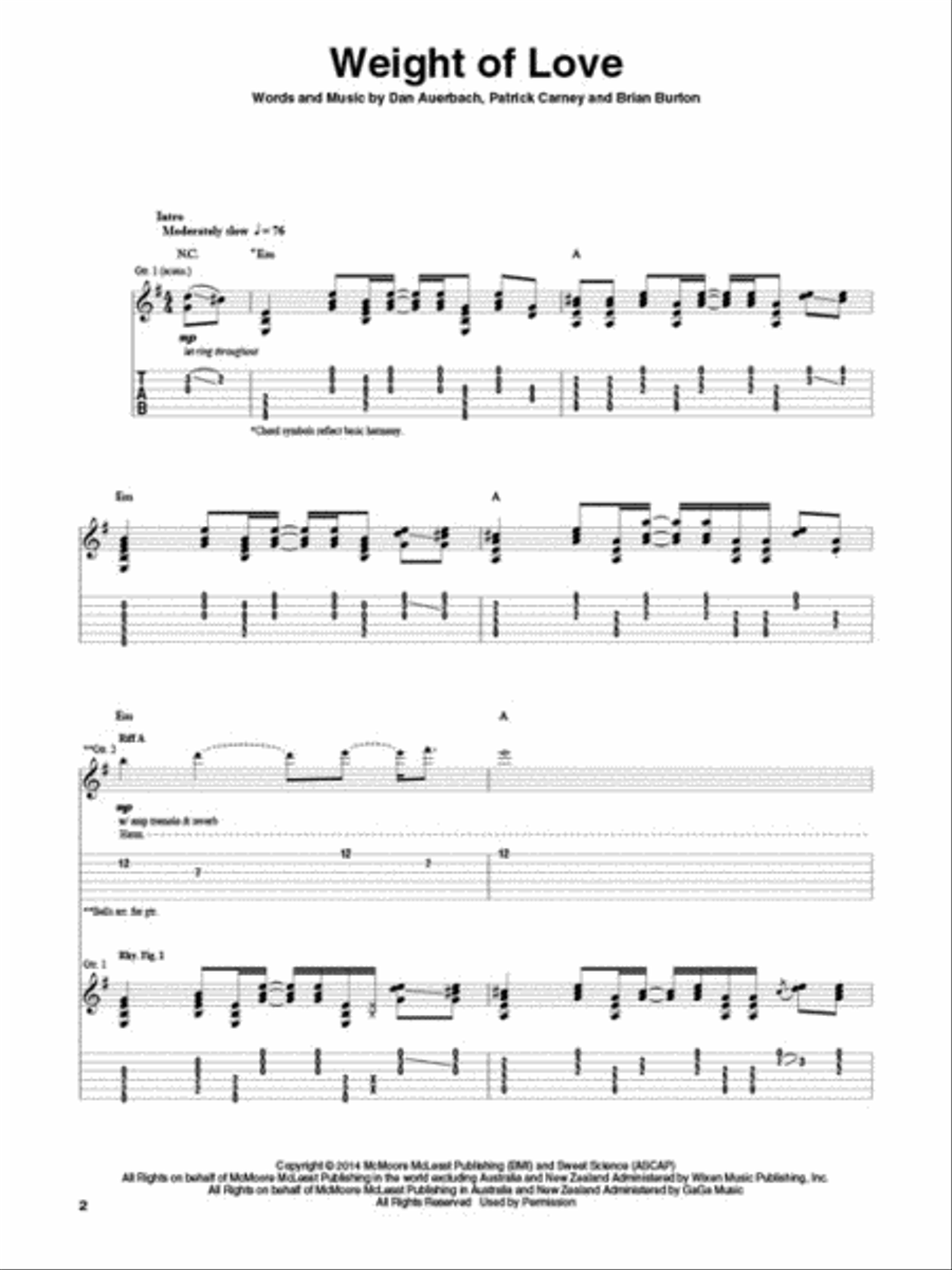 The Black Keys - Turn Blue Electric Guitar scores gallery preview page 3