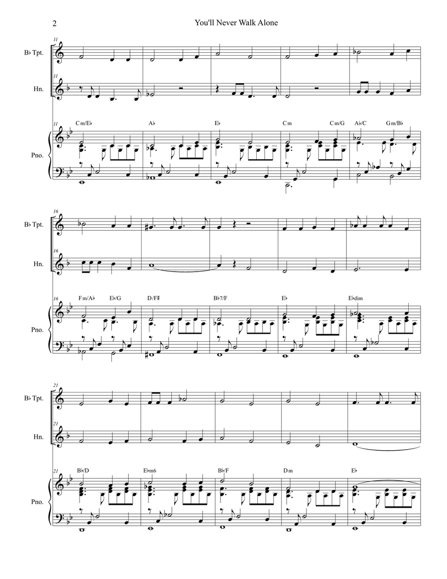 You'll Never Walk Alone You'll Never Walk Alone Brass Duet scores gallery preview page 2