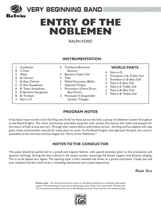 Entry of the Noblemen: Score