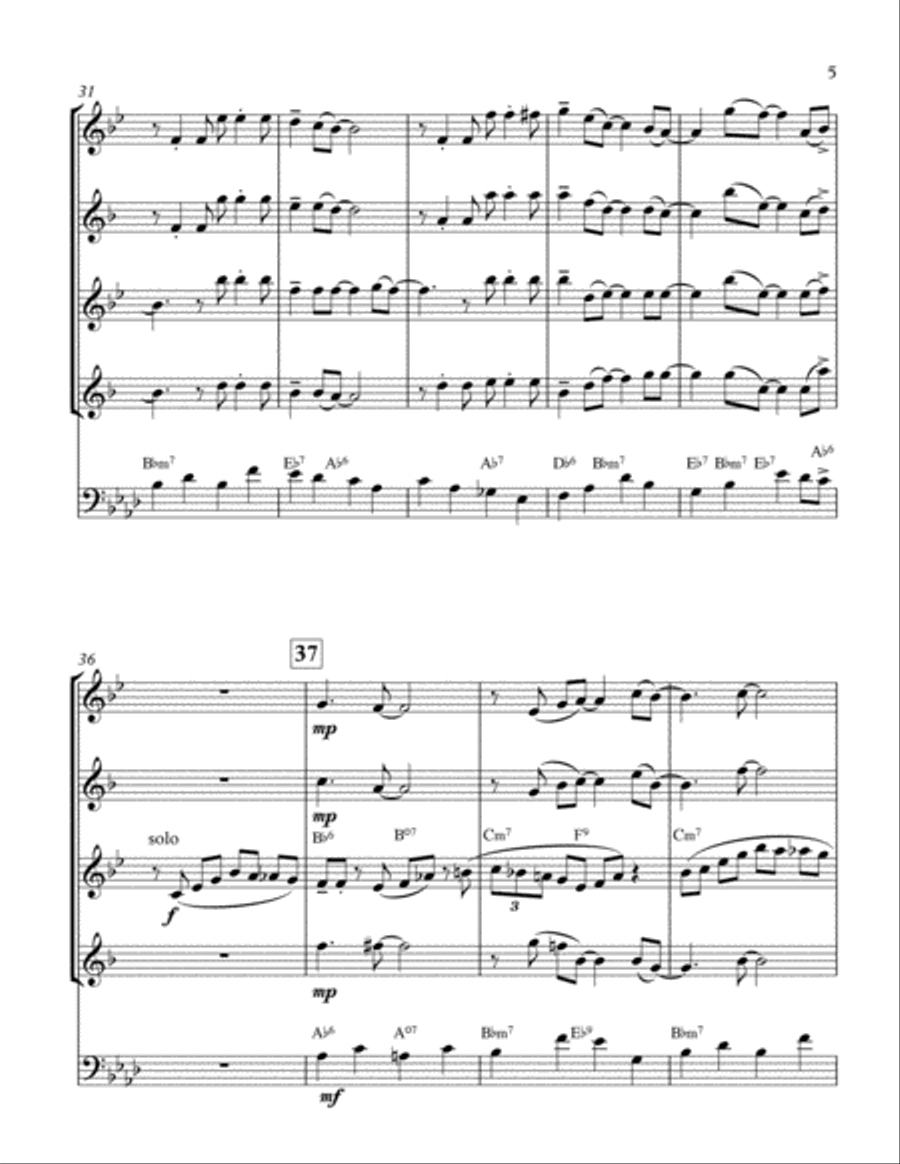 It's Only A Paper Moon Saxophone Quartet scores gallery preview page 5