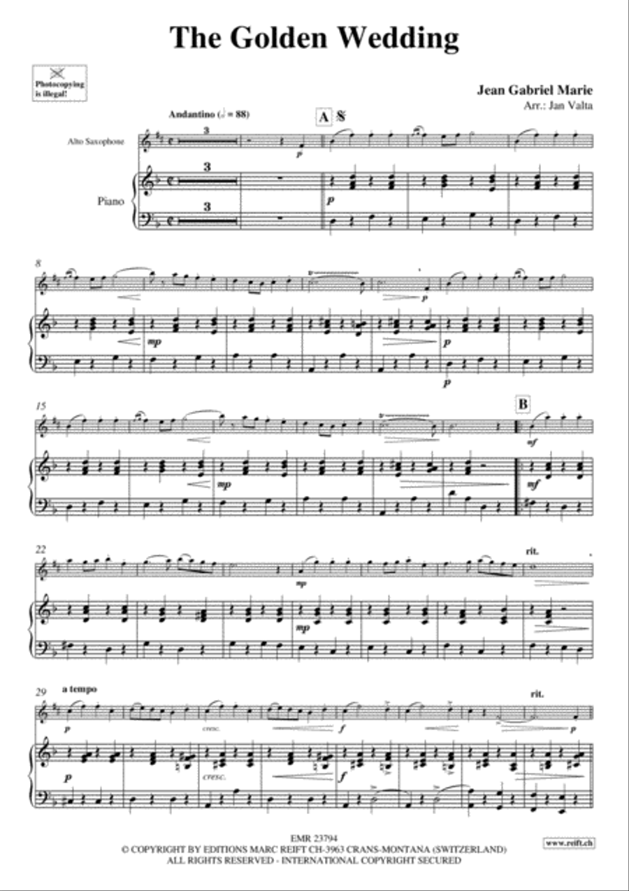 The Golden Wedding Alto Saxophone scores gallery preview page 3