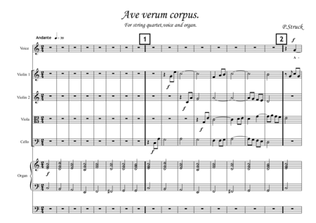 Ave verum corpus for soprano,string quartet and organ