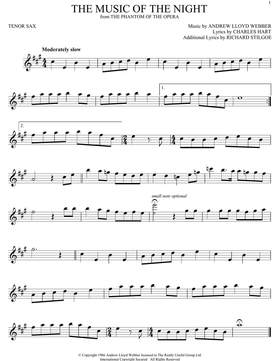 The Music Of The Night (from The Phantom Of The Opera)