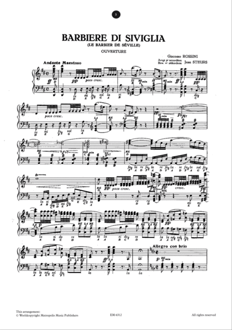 Ouvertures Célèbres for Accordion Accordion scores gallery preview page 2