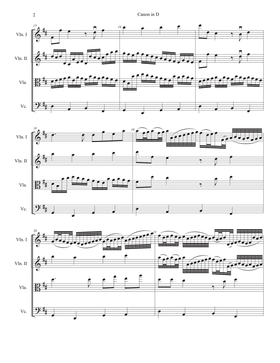 Canon in D - Score Only String Orchestra scores gallery preview page 3