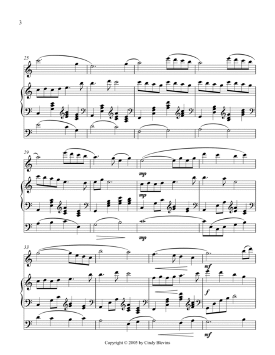 Rainbow, an original piece for Piano, Flute and Cello Flute scores gallery preview page 4