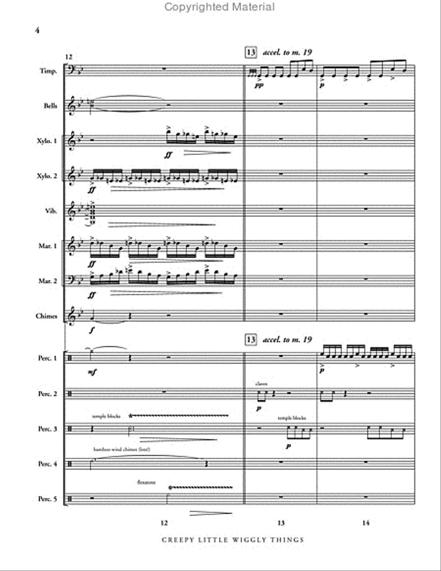 Creepy Little Wiggly Things (score only) Percussion Ensemble scores gallery preview page 5