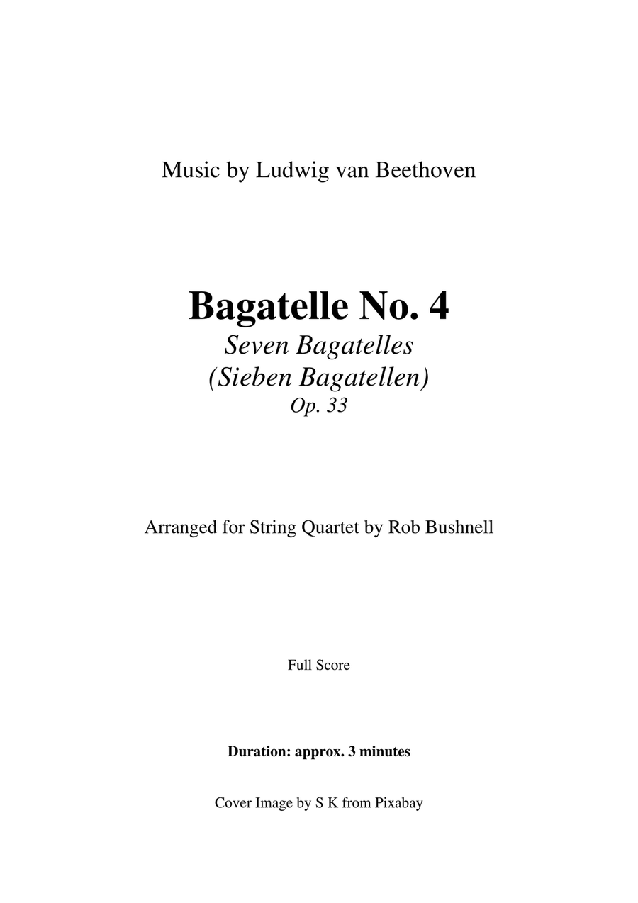 Bagatelle, Op. 33, No. 4 (Beethoven) - String Quartet String Quartet scores gallery preview page 2