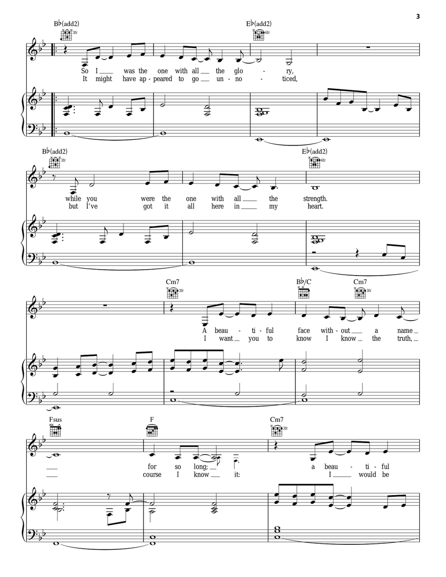The Wind Beneath My Wings Piano, Vocal scores gallery preview page 3