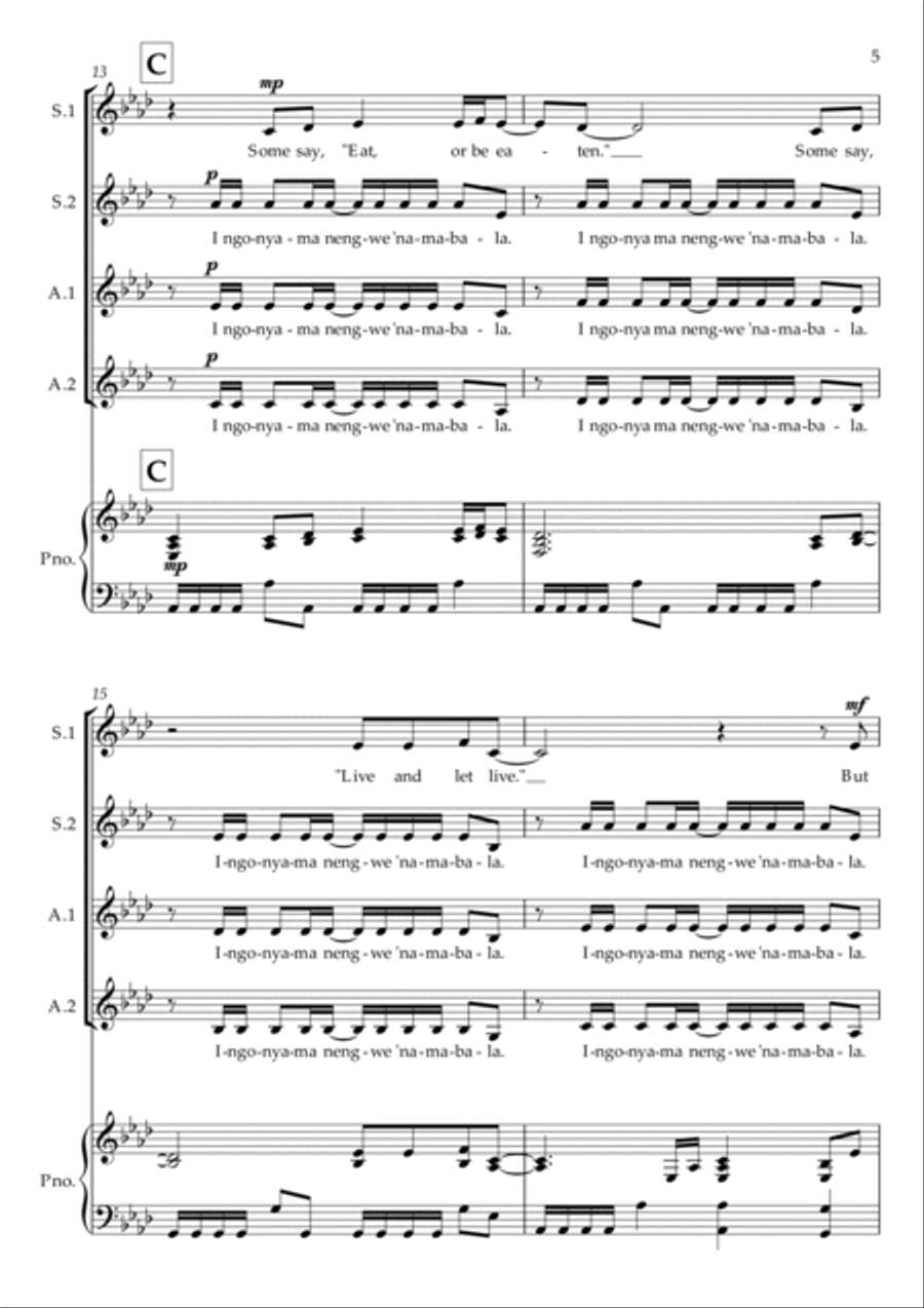 Circle Of Life SSA scores gallery preview page 5