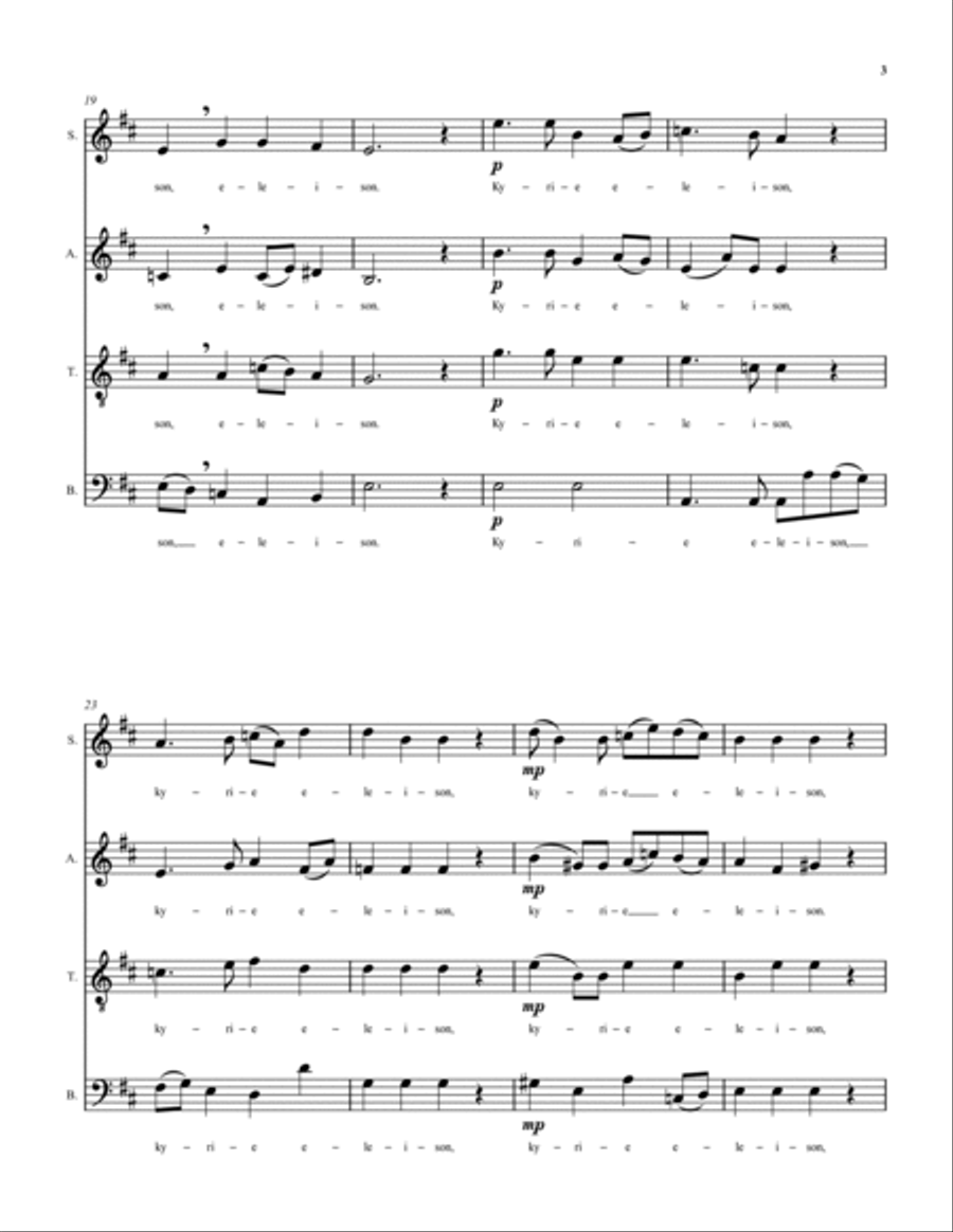 Missa Cappella - an a cappella mass for SATB choir and two soloists 4-Part scores gallery preview page 4