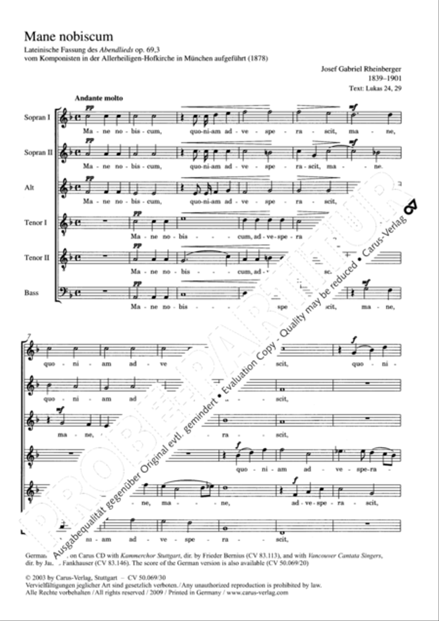 Mane nobiscum Choir scores gallery preview page 2